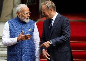 Prime Minister Of The Republic Of India Narendra Modi In Warsaw