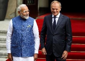 Prime Minister Of The Republic Of India Narendra Modi In Warsaw