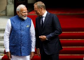 Prime Minister Of The Republic Of India Narendra Modi In Warsaw