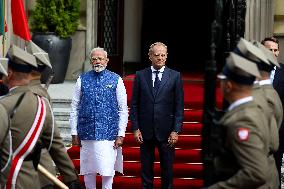 Prime Minister Of The Republic Of India Narendra Modi In Warsaw