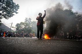 Thousands Of Students Hold Demonstration To Reject Revision Of Regional Election Law In Bandung, Indonesia