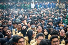 Thousands Of Students Hold Demonstration To Reject Revision Of Regional Election Law In Bandung, Indonesia