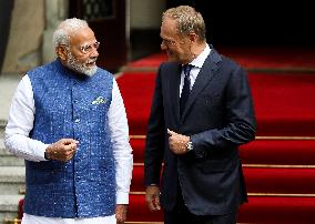 Prime Minister Of The Republic Of India Narendra Modi In Warsaw