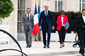 President Macron Meets with LR Party Leaders - Paris