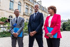 President Macron Meets with LR Party Leaders - Paris