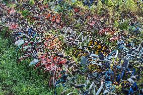 A Huge Abandoned Bike-sharing Yard in Nanjing