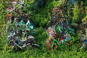 A Huge Abandoned Bike-sharing Yard in Nanjing