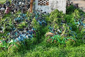 A Huge Abandoned Bike-sharing Yard in Nanjing