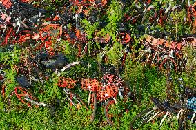 A Huge Abandoned Bike-sharing Yard in Nanjing