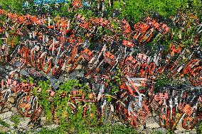 A Huge Abandoned Bike-sharing Yard in Nanjing