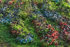 A Huge Abandoned Bike-sharing Yard in Nanjing