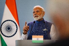 Prime Minister Of The Republic Of India Narendra Modi In Warsaw