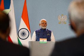 Prime Minister Of The Republic Of India Narendra Modi In Warsaw