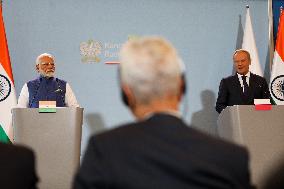 Prime Minister Of The Republic Of India Narendra Modi In Warsaw