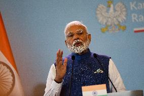 Prime Minister Of The Republic Of India Narendra Modi In Warsaw