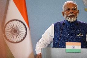 Prime Minister Of The Republic Of India Narendra Modi In Warsaw