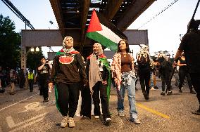 Pro-Palestinian Protesters March In Chicago On The Final Day Of The Democratic National Convention