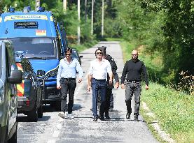 Anthony Delon and Alain-Fabien Delon arrive At Delon's estate - Douchy