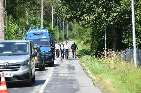 Anthony Delon and Alain-Fabien Delon arrive At Delon's estate - Douchy