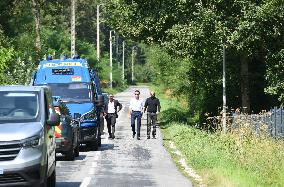 Anthony Delon and Alain-Fabien Delon arrive At Delon's estate - Douchy