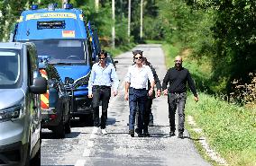 Anthony Delon and Alain-Fabien Delon arrive At Delon's estate - Douchy