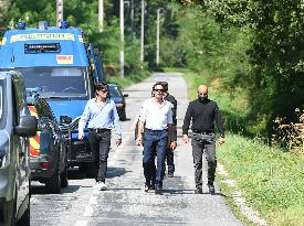 Anthony Delon and Alain-Fabien Delon arrive At Delon's estate - Douchy