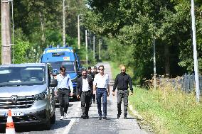 Anthony Delon and Alain-Fabien Delon arrive At Delon's estate - Douchy