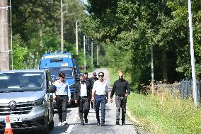 Anthony Delon and Alain-Fabien Delon arrive At Delon's estate - Douchy