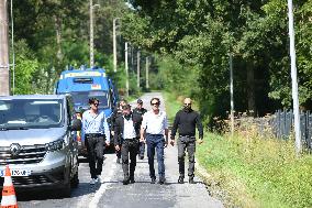 Anthony Delon and Alain-Fabien Delon arrive At Delon's estate - Douchy