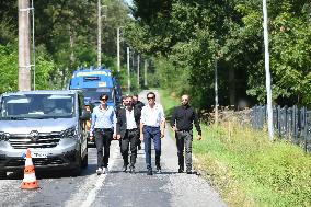 Anthony Delon and Alain-Fabien Delon arrive At Delon's estate - Douchy