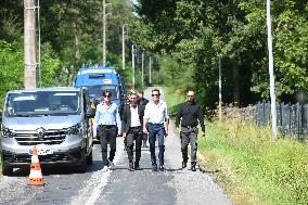 Anthony Delon and Alain-Fabien Delon arrive At Delon's estate - Douchy