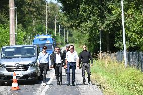 Anthony Delon and Alain-Fabien Delon arrive At Delon's estate - Douchy