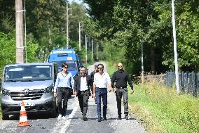 Anthony Delon and Alain-Fabien Delon arrive At Delon's estate - Douchy