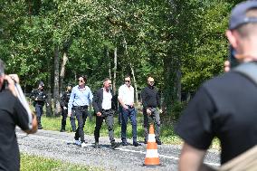 Anthony Delon and Alain-Fabien Delon arrive At Delon's estate - Douchy