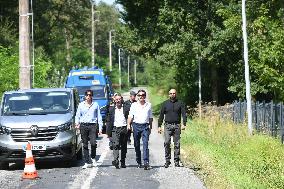 Anthony Delon and Alain-Fabien Delon arrive At Delon's estate - Douchy