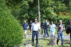 Anthony Delon and Alain-Fabien Delon arrive At Delon's estate - Douchy