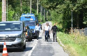 Anthony Delon and Alain-Fabien Delon arrive At Delon's estate - Douchy