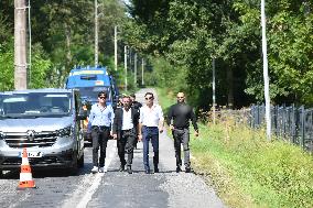 Anthony Delon and Alain-Fabien Delon arrive At Delon's estate - Douchy