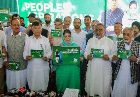 Peoples Democratic Party Releases Party Manifesto For Upcoming Legislative Assembly Elections In Kashmir