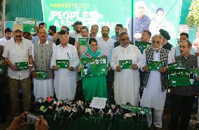 Peoples Democratic Party Releases Party Manifesto For Upcoming Legislative Assembly Elections In Kashmir