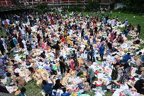 Students Are Packing Relief Materials For Flood Affected In Dhaka.