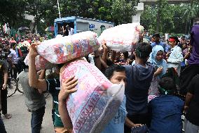 Students Are Packing Relief Materials For Flood Affected In Dhaka.