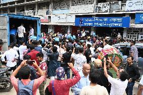 Students Are Packing Relief Materials For Flood Affected In Dhaka.