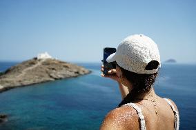 Tourism In Cyclades Islands, Greece.