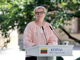 Joint news conference of Ukrainian, Polish Presidents and Lithuanian PM in Kyiv