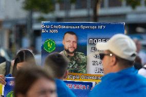 Ukraine Community Protest To Mark Ukrainian Independence Day In Cologne