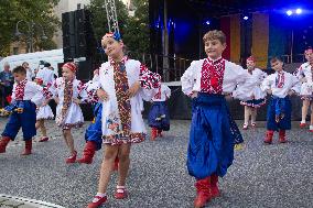 Ukraine Community Protest To Mark Ukrainian Independence Day In Cologne