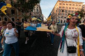 Independence Day Of Ukraine In Rome