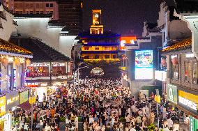 Ancient Drum Tower Light Show in Ningbo