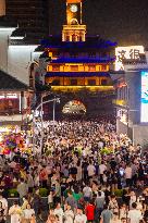 Ancient Drum Tower Light Show in Ningbo